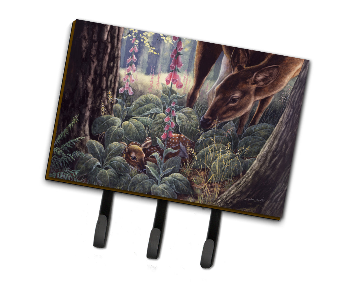 Doe and Fawn Deer Leash or Key Holder Wall Hooks, Coat Rack Wall Mount, for Hanging Keys, Towels, Aprons, Leashes
