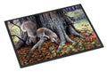 Grey Squirrels around the Tree Doormat Indoor Outdoor 24H X 36W Front Door Mat Rugs for Entryway, Non Slip Washable Low Pile,