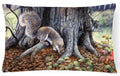 Grey Squirrels around the Tree Decorative Throw Pillow 12x16 Indoor Outdoor Accent Cushion, Fabric Cover with Insert for Sofa, Bed, Porch & Living Room