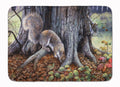 Grey Squirrels around the Tree Memory Foam Kitchen Mat Machine Washable Anti-Fatigue Cushion Comfort Bath or Kitchen Rug