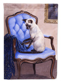 On The Chair Siamese cat House Flag 28x40 Porch Sleeve Pole Decorative Outside Yard Banner Artwork Wall Hanging, Polyester