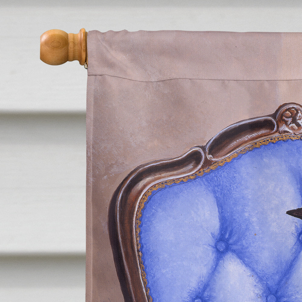 On The Chair Siamese cat House Flag 28x40 Porch Sleeve Pole Decorative Outside Yard Banner Artwork Wall Hanging, Polyester