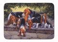 Basset Hound Puppies, Momma and Daddy Memory Foam Kitchen Mat Machine Washable Anti-Fatigue Cushion Comfort Bath or Kitchen Rug