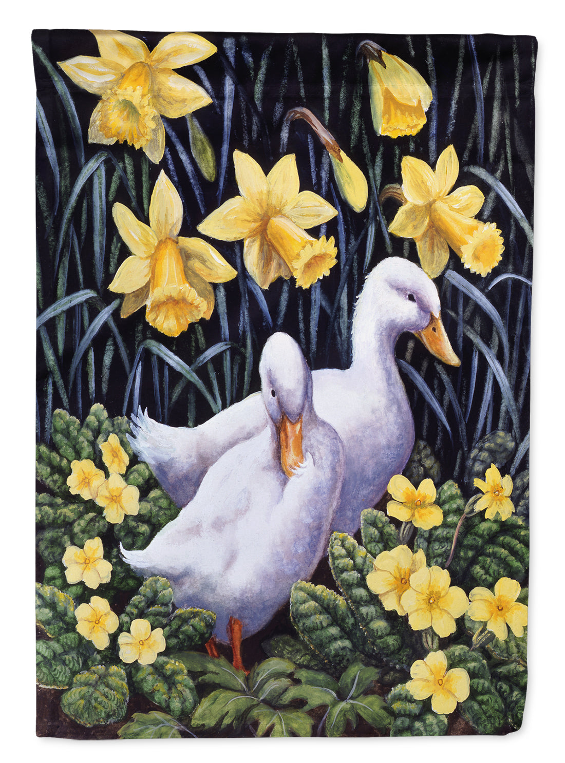 Ducks by Daphne Baxter House Flag 28x40 Porch Sleeve Pole Decorative Outside Yard Banner Artwork Wall Hanging, Polyester