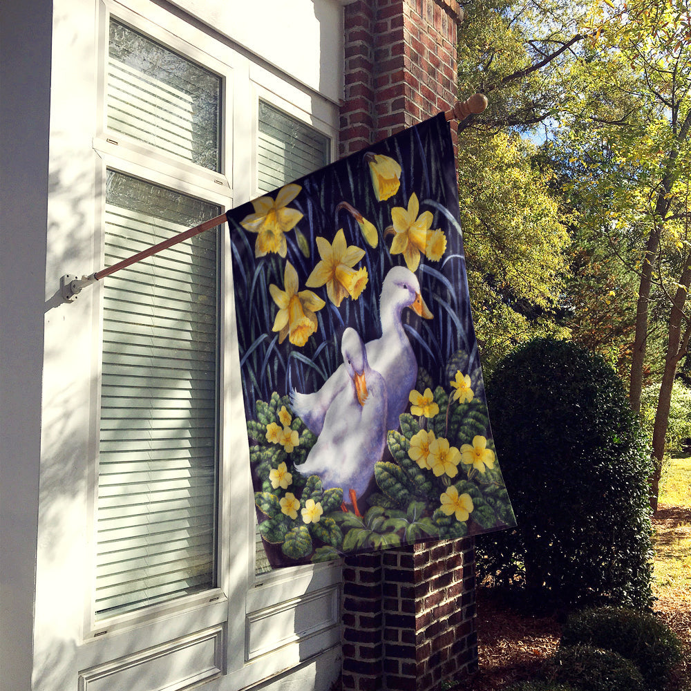 Ducks by Daphne Baxter House Flag 28x40 Porch Sleeve Pole Decorative Outside Yard Banner Artwork Wall Hanging, Polyester