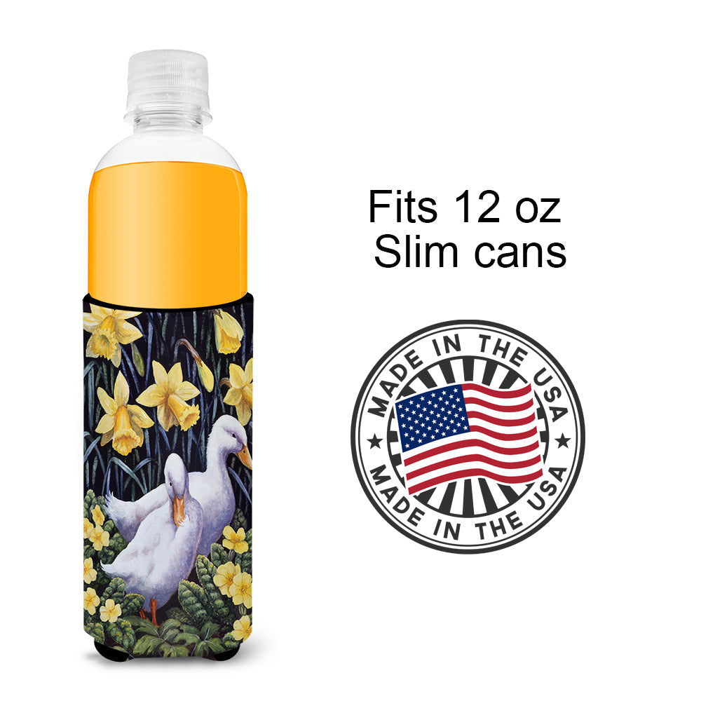 Ducks by Daphne Baxter Slim Can Hugger , Insulated Foam Hugger for 12 oz Slim Cans, Beer Bottles & Water Bottles, Printed in USA