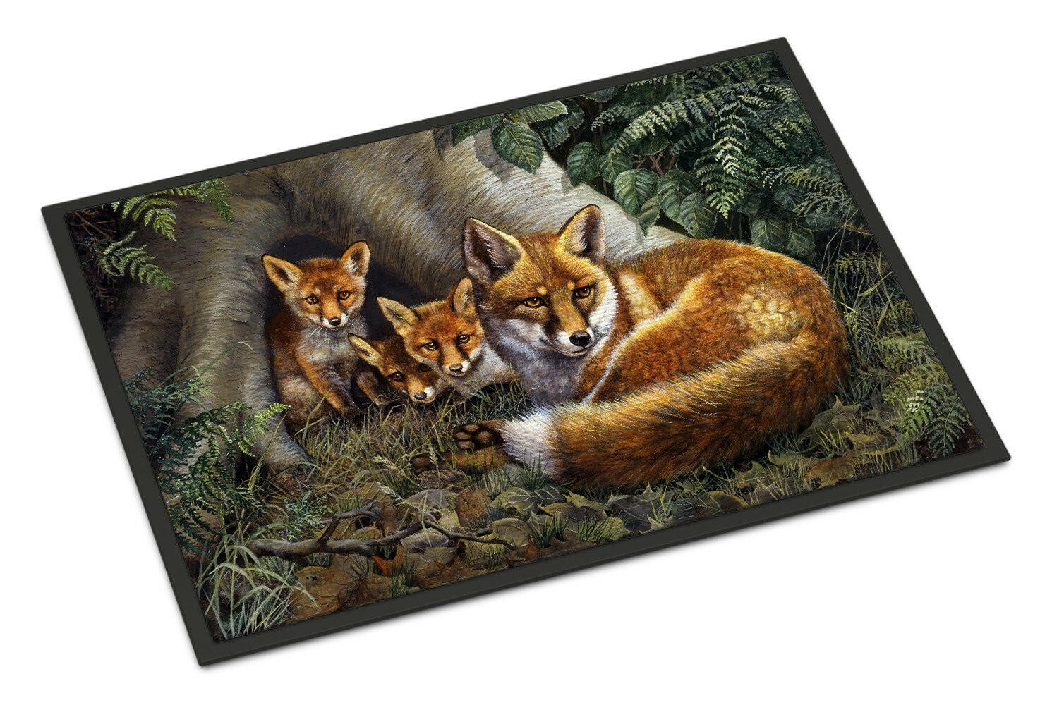 A Family of Foxes at Home Doormat Indoor Outdoor 24H X 36W Front Door Mat Rugs for Entryway, Non Slip Washable Low Pile,