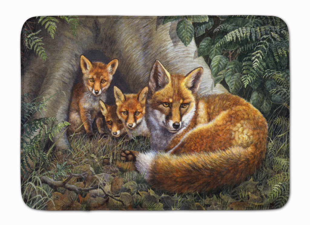 A Family of Foxes at Home Memory Foam Kitchen Mat Machine Washable Anti-Fatigue Cushion Comfort Bath or Kitchen Rug