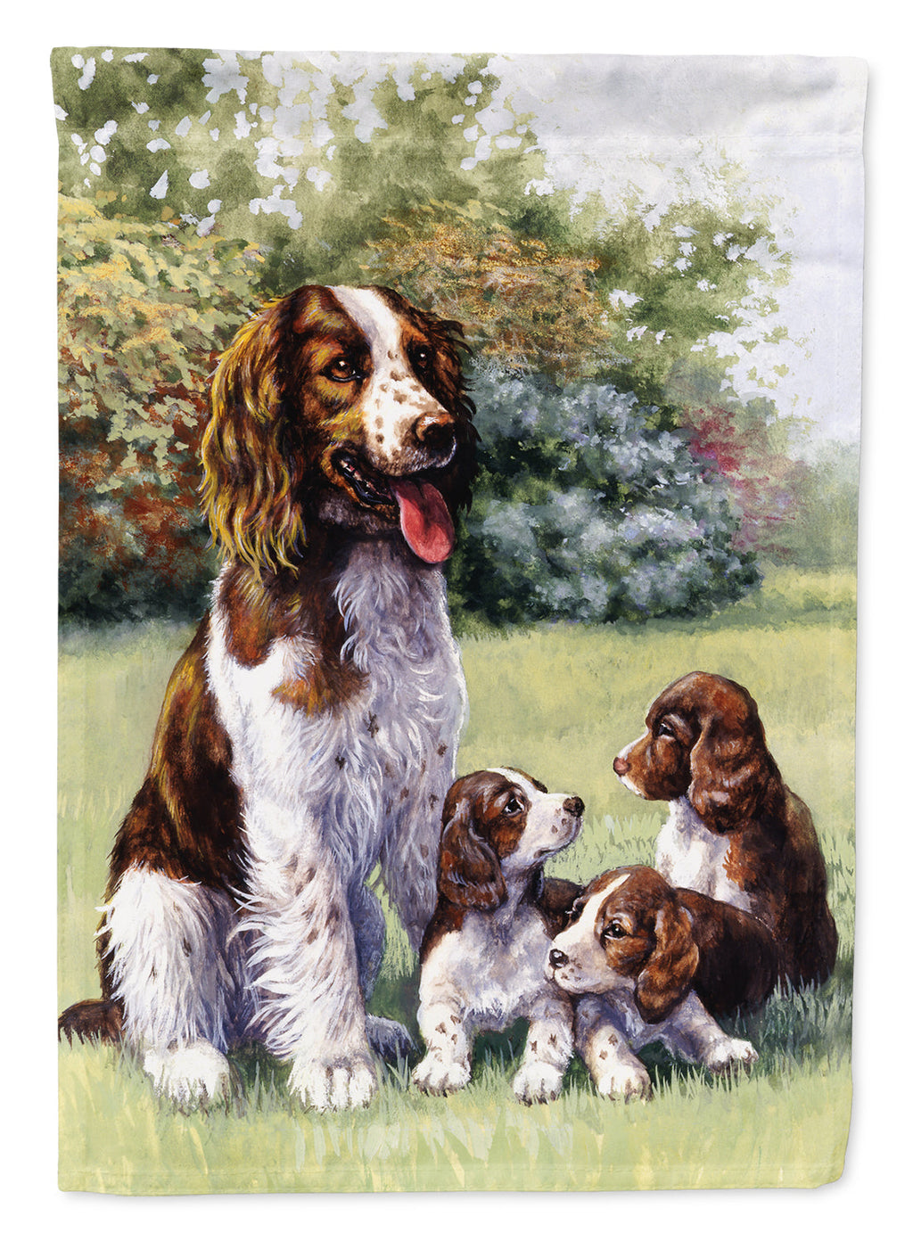 Springer Spaniels by Daphne Baxter House Flag 28x40 Porch Sleeve Pole Decorative Outside Yard Banner Artwork Wall Hanging, Polyester