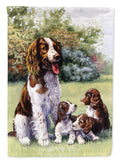 Springer Spaniels by Daphne Baxter House Flag 28x40 Porch Sleeve Pole Decorative Outside Yard Banner Artwork Wall Hanging, Polyester