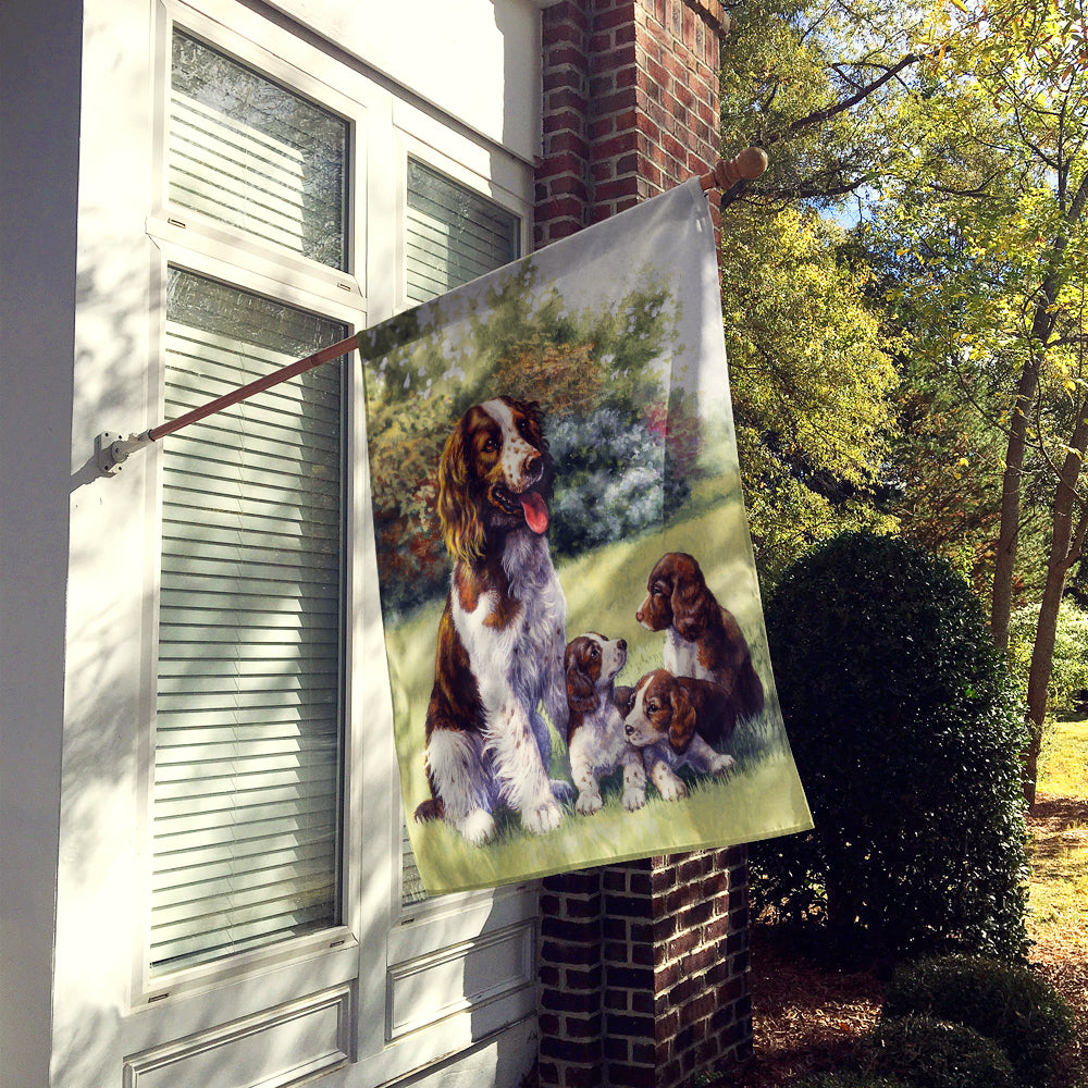 Springer Spaniels by Daphne Baxter House Flag 28x40 Porch Sleeve Pole Decorative Outside Yard Banner Artwork Wall Hanging, Polyester