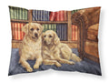 Golden Retrievers in the Library Standard Pillowcase Lightweight Super Soft Easy Care Decorative Artwork Pillowcase, Standard