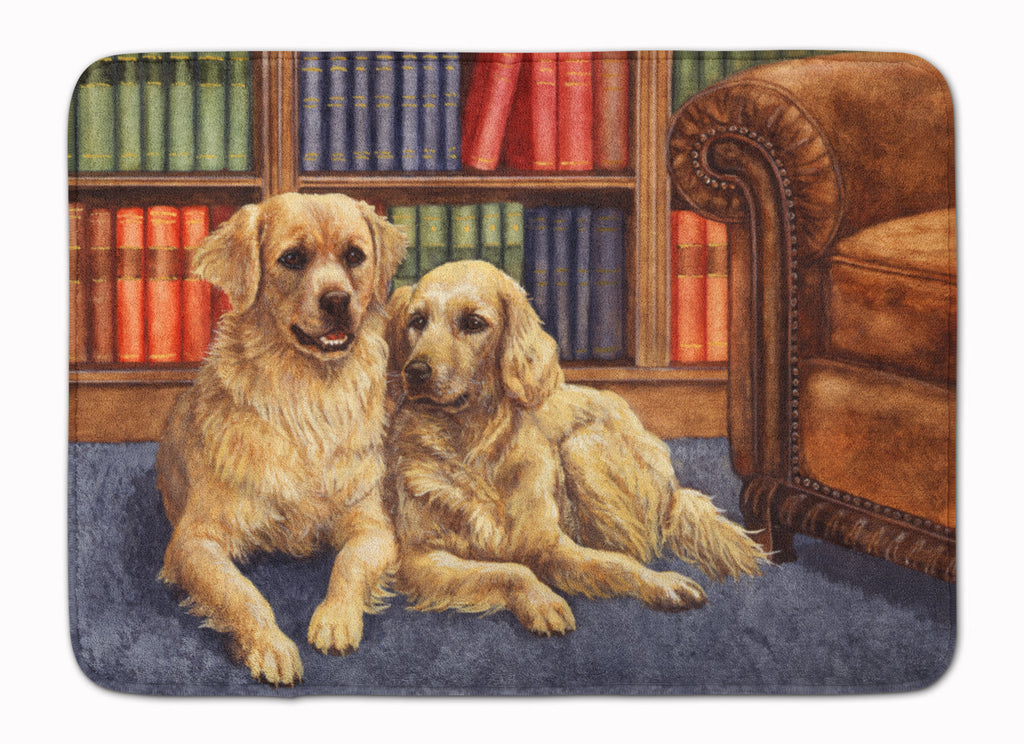 Golden Retrievers in the Library Memory Foam Kitchen Mat Machine Washable Anti-Fatigue Cushion Comfort Bath or Kitchen Rug