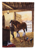 Cydesdale In The Stable House Flag 28x40 Porch Sleeve Pole Decorative Outside Yard Banner Artwork Wall Hanging, Polyester