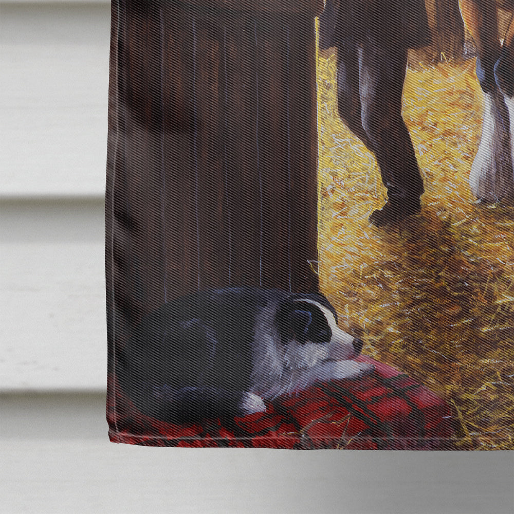 Cydesdale In The Stable House Flag 28x40 Porch Sleeve Pole Decorative Outside Yard Banner Artwork Wall Hanging, Polyester