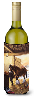 Cydesdale In The Stable Wine Bottle Hugger Gift Sleeve for Standard 750 ml Bottles, Insulated Reusable Also Fits Mini Shot & Pint Bottles