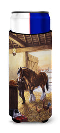 Cydesdale In The Stable Slim Can Hugger , Insulated Foam Hugger for 12 oz Slim Cans, Beer Bottles & Water Bottles, Printed in USA