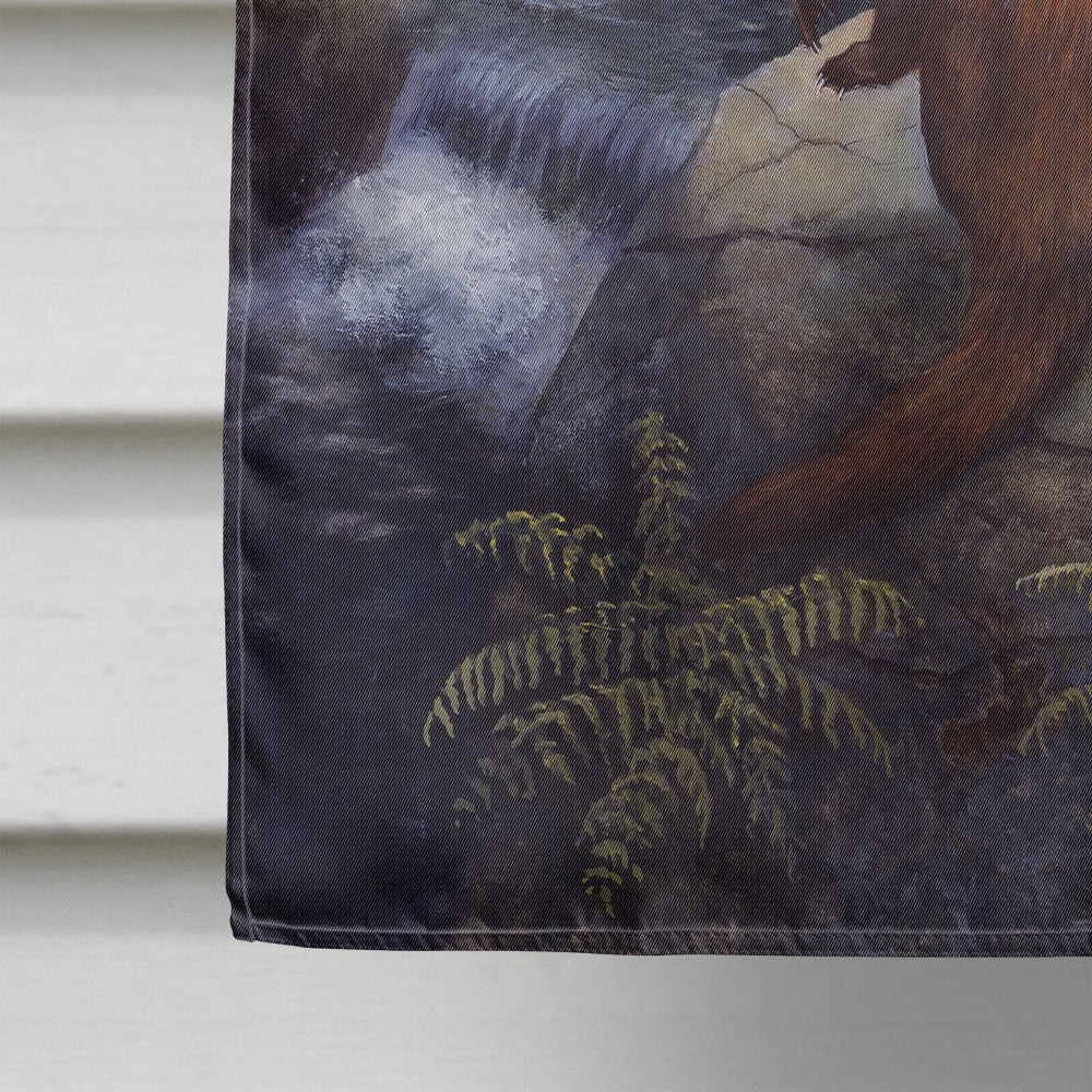 Otters by the Waterfall by Daphne Baxter House Flag 28x40 Porch Sleeve Pole Decorative Outside Yard Banner Artwork Wall Hanging, Polyester
