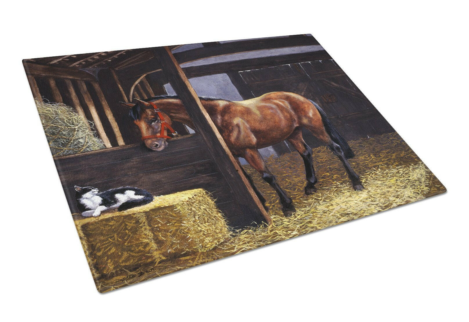 At The Gate Springer Spaniel Cutting Board Tempered Glass Kitchen Cutting Surface, Heat Resistant Chopping, Non-Slip Feet, Food Prep & Serving