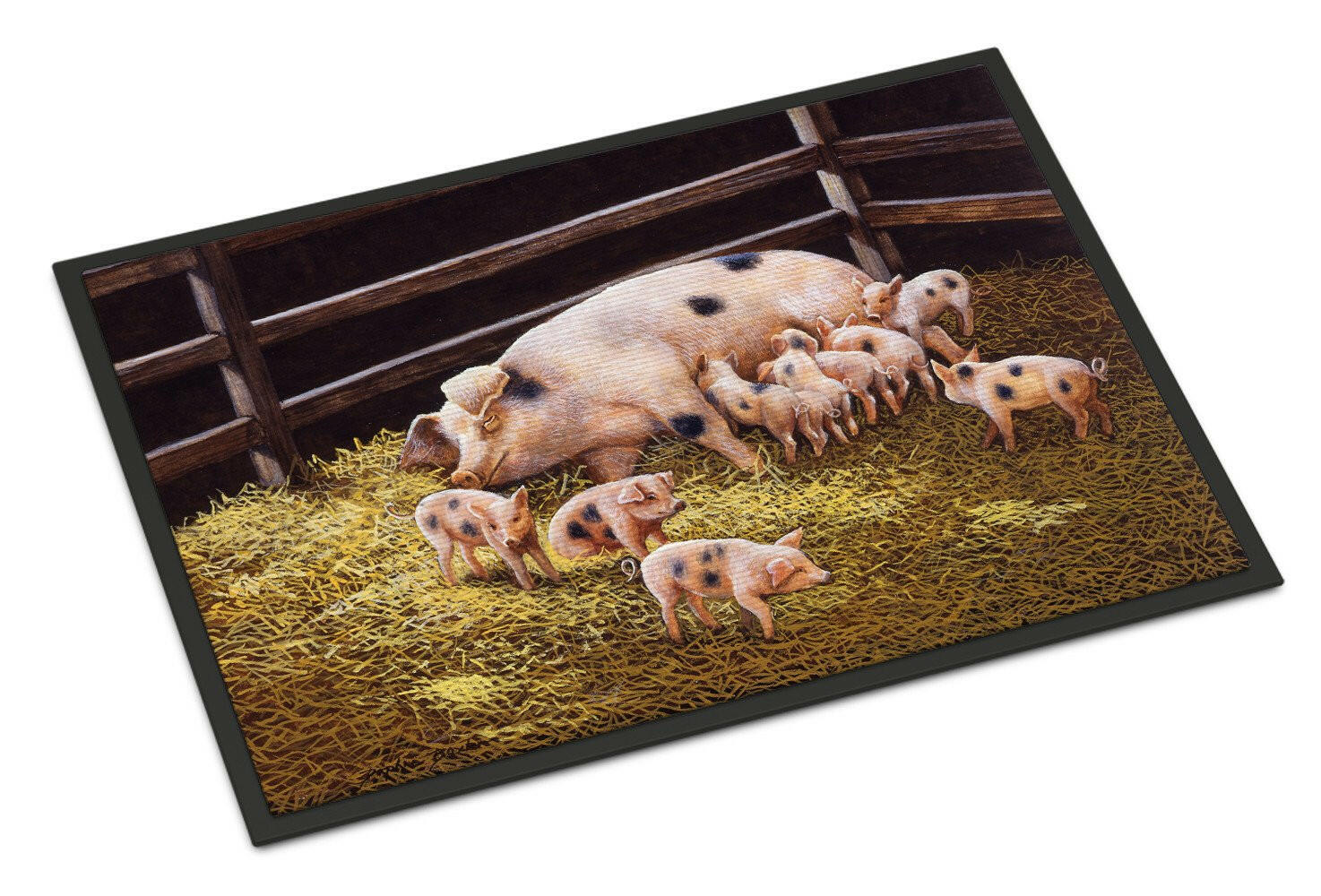 Pigs Piglets at Dinner Time Doormat Indoor Outdoor 24H X 36W Front Door Mat Rugs for Entryway, Non Slip Washable Low Pile,