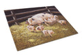 Pigs Piglets at Dinner Time Cutting Board Tempered Glass Kitchen Cutting Surface, Heat Resistant Chopping, Non-Slip Feet, Food Prep & Serving