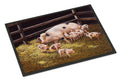 Pigs Piglets at Dinner Time Doormat Indoor Outdoor 18H X 27W Front Door Mat Rugs for Entryway, Non Slip Washable