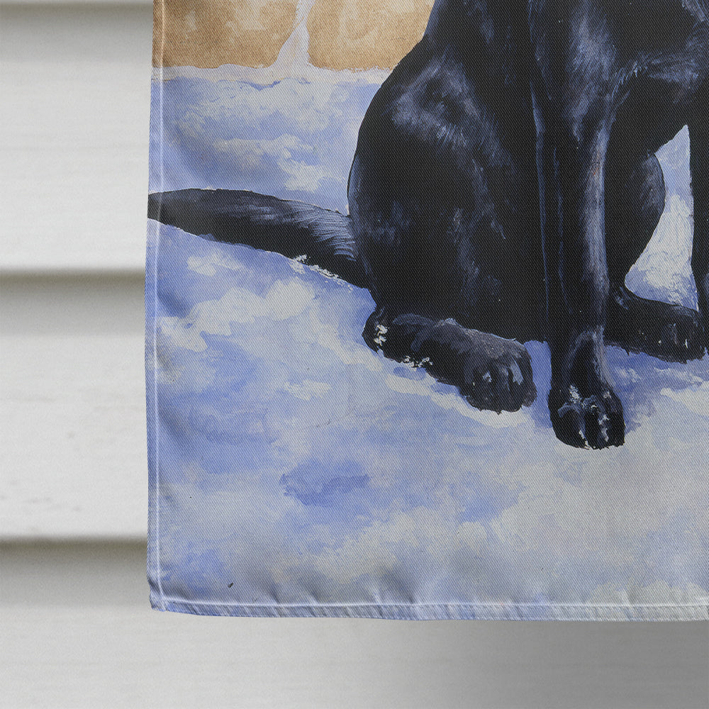 Black Labrador by the Mail Box House Flag 28x40 Porch Sleeve Pole Decorative Outside Yard Banner Artwork Wall Hanging, Polyester
