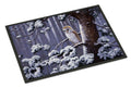 Owl on a Tree Branch in the Snow Doormat Indoor Outdoor 24H X 36W Front Door Mat Rugs for Entryway, Non Slip Washable Low Pile,