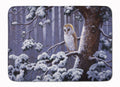 Owl on a Tree Branch in the Snow Memory Foam Kitchen Mat Machine Washable Anti-Fatigue Cushion Comfort Bath or Kitchen Rug