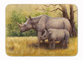 Rhinoceros by Daphne Baxter Memory Foam Kitchen Mat Machine Washable Anti-Fatigue Cushion Comfort Bath or Kitchen Rug