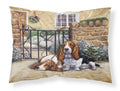 Basset Hound at the gate Standard Pillowcase Lightweight Super Soft Easy Care Decorative Artwork Pillowcase, Standard