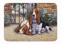 Basset Hound at the gate Memory Foam Kitchen Mat Machine Washable Anti-Fatigue Cushion Comfort Bath or Kitchen Rug