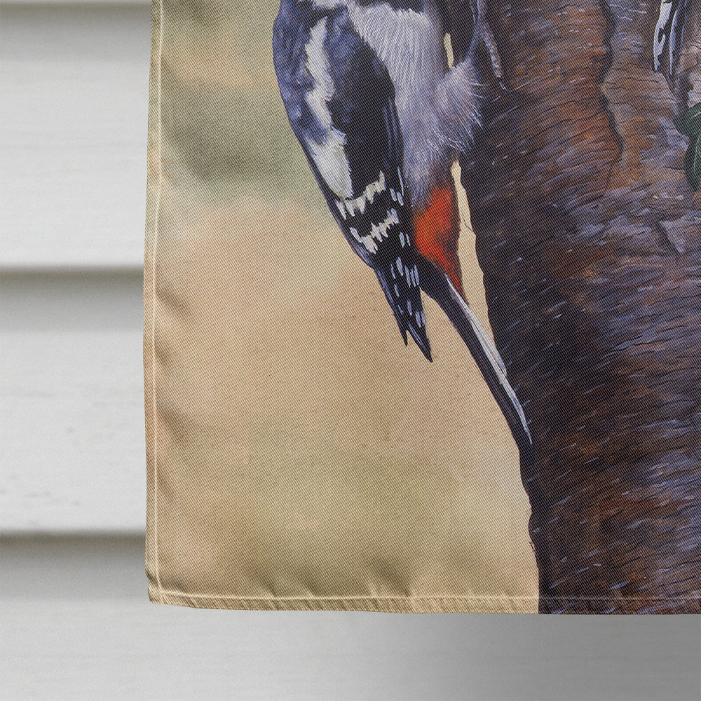 Woodpeckers by Daphne Baxter House Flag 28x40 Porch Sleeve Pole Decorative Outside Yard Banner Artwork Wall Hanging, Polyester