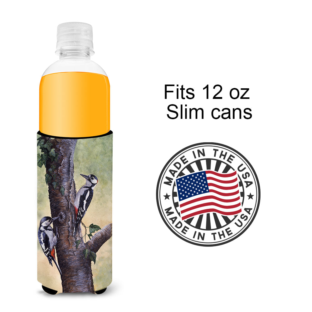 Woodpeckers by Daphne Baxter Slim Can Hugger , Insulated Foam Hugger for 12 oz Slim Cans, Beer Bottles & Water Bottles, Printed in USA