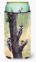 Woodpeckers by Daphne Baxter Tall Boy Hugger Can Cooler Sleeve Machine Washable Drink Collapsible Insulator Beverage Insulated Holder