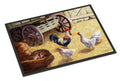 Rooster and Hens Chickens in the Barn Doormat Indoor Outdoor 24H X 36W Front Door Mat Rugs for Entryway, Non Slip Washable Low Pile,