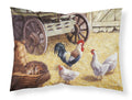 Rooster and Hens Chickens in the Barn Standard Pillowcase Lightweight Super Soft Easy Care Decorative Artwork Pillowcase, Standard