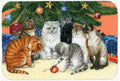 Cats under the Christmas Tree Mouse Pad, Heat Resistant Trivet Hot Pad , Non Slip Rubber Desk Mat, Kitchen Counter Protector, Home Office Decor Gift