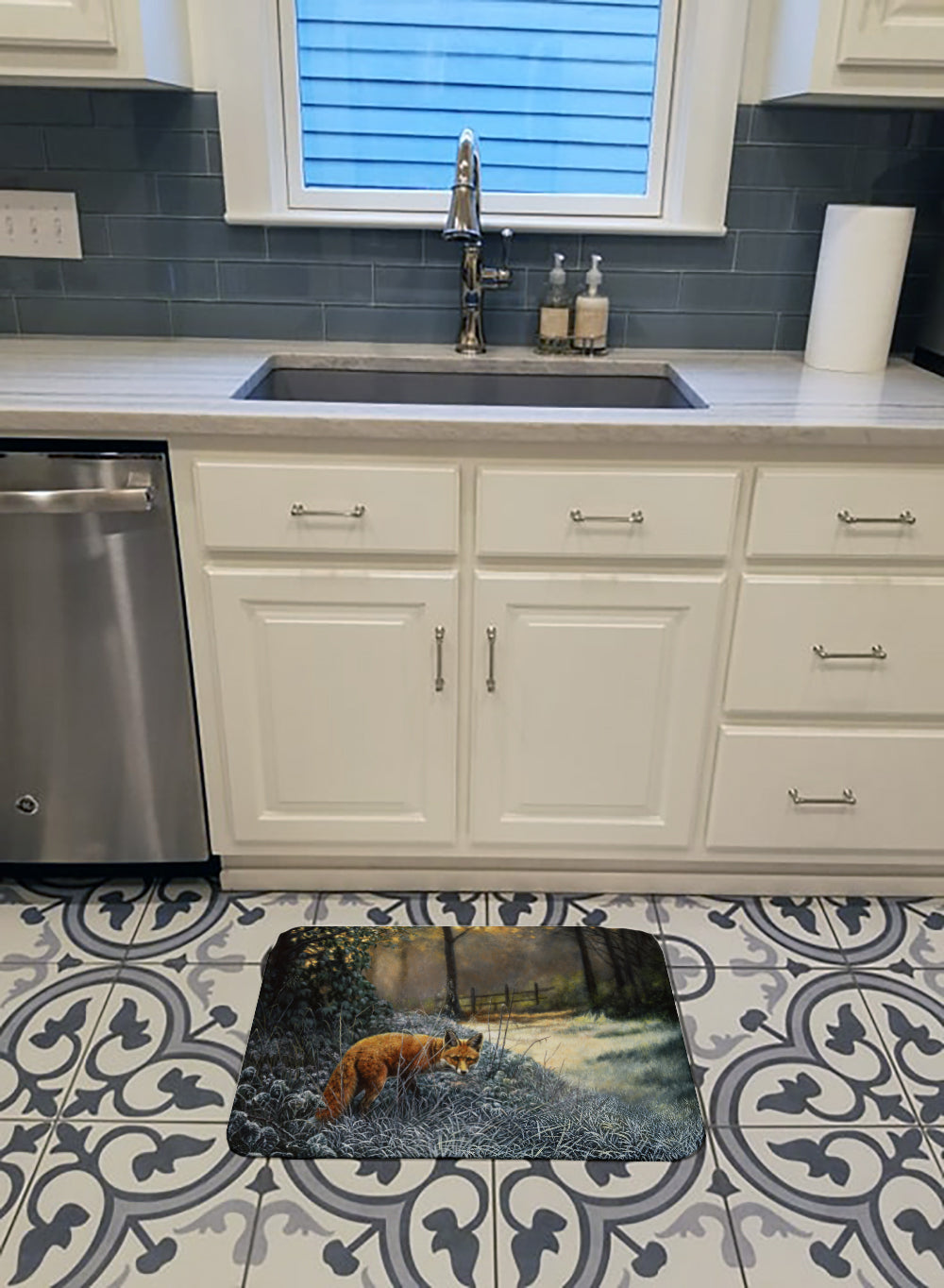 Fox on the Hunt Memory Foam Kitchen Mat Machine Washable Anti-Fatigue Cushion Comfort Bath or Kitchen Rug