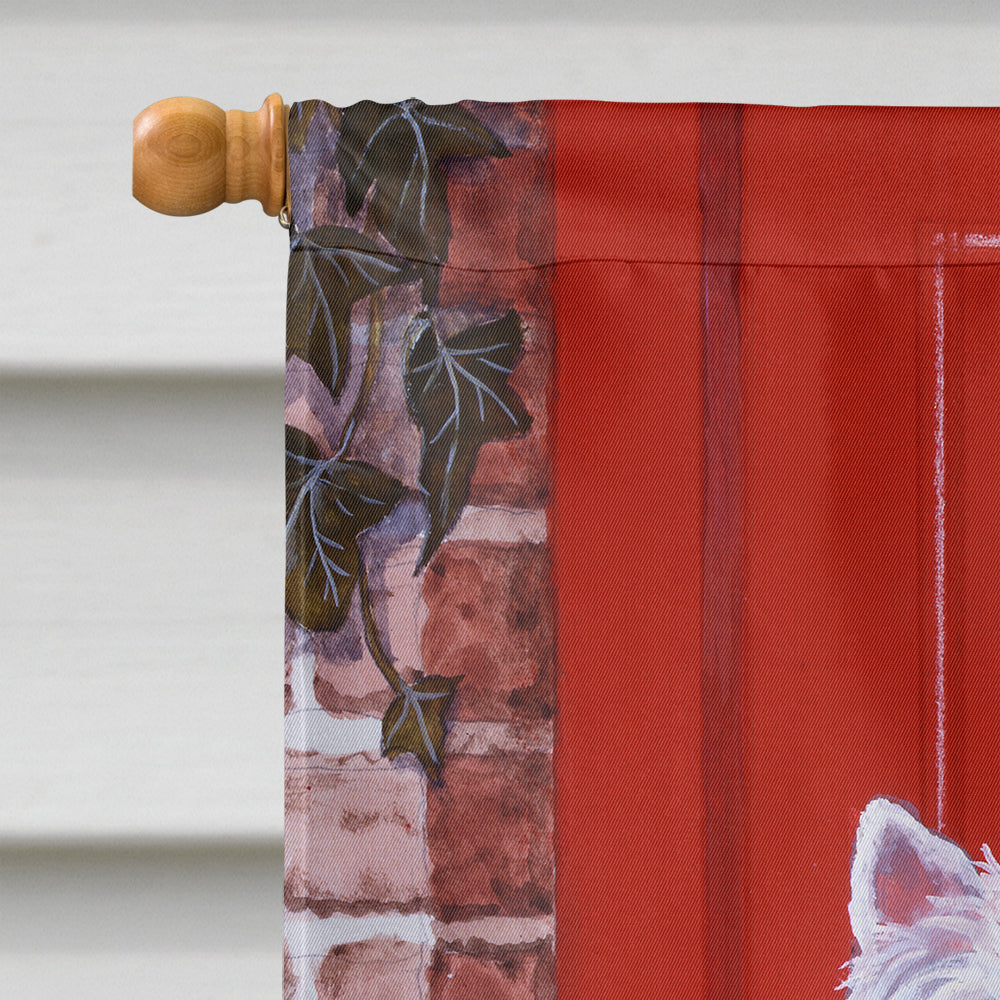 Red Door Westies House Flag 28x40 Porch Sleeve Pole Decorative Outside Yard Banner Artwork Wall Hanging, Polyester