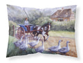 Geese Crossing before the Horse Standard Pillowcase Lightweight Super Soft Easy Care Decorative Artwork Pillowcase, Standard