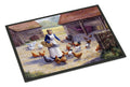 Chicken Hen Feeding Time Doormat Indoor Outdoor 18H X 27W Front Door Mat Rugs for Entryway, Non Slip Washable