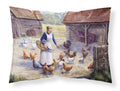 Chicken Hen Feeding Time Standard Pillowcase Lightweight Super Soft Easy Care Decorative Artwork Pillowcase, Standard