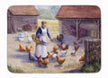 Chicken Hen Feeding Time Memory Foam Kitchen Mat Machine Washable Anti-Fatigue Cushion Comfort Bath or Kitchen Rug