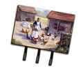 Chicken Hen Feeding Time Leash or Key Holder Wall Hooks, Coat Rack Wall Mount, for Hanging Keys, Towels, Aprons, Leashes