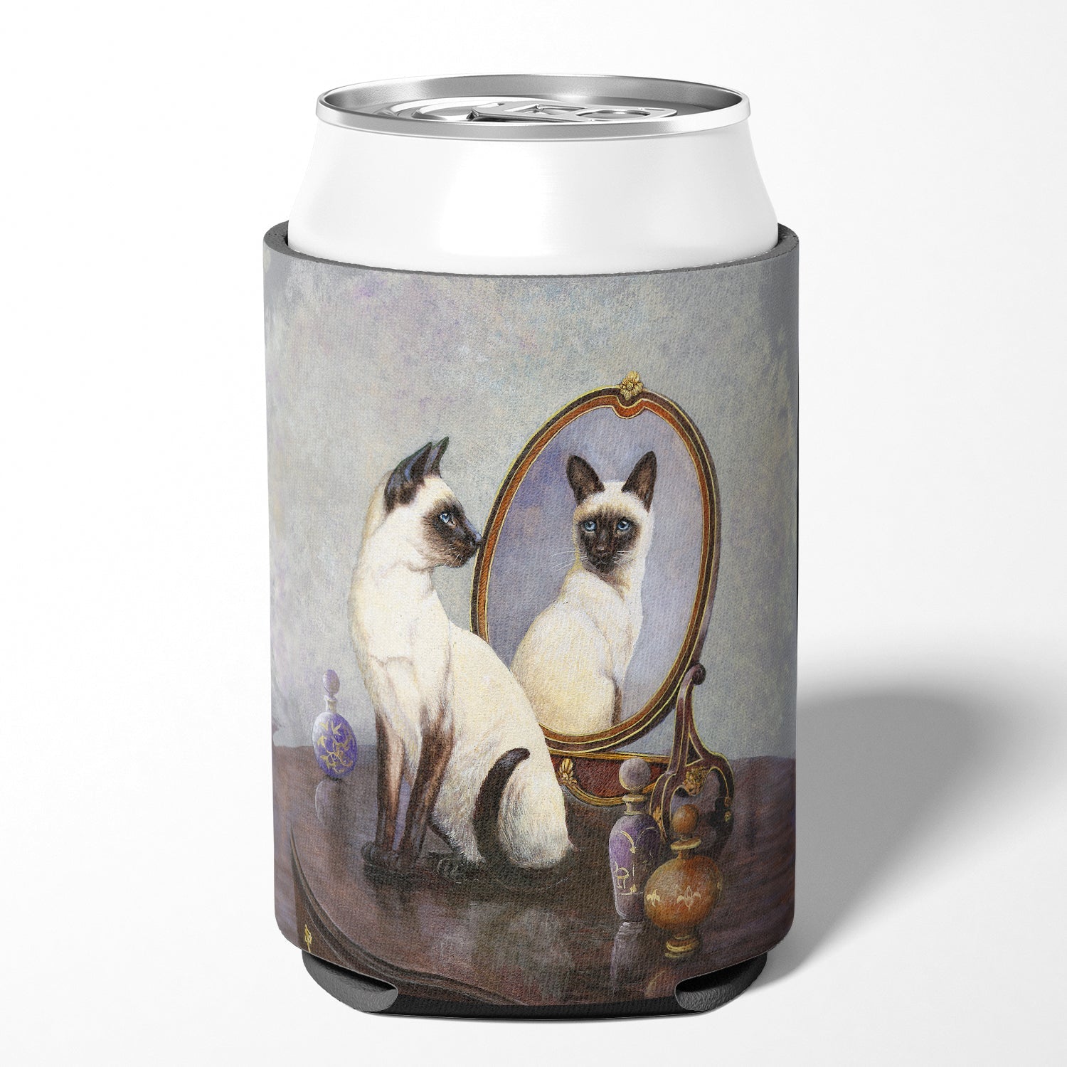 Siamese Reflection by Daphne Baxter Can or Bottle Hugger Cooler Sleeve for Standard 12 oz Cans, Insulated Foam Beer & Soda Can Hugger Reusable