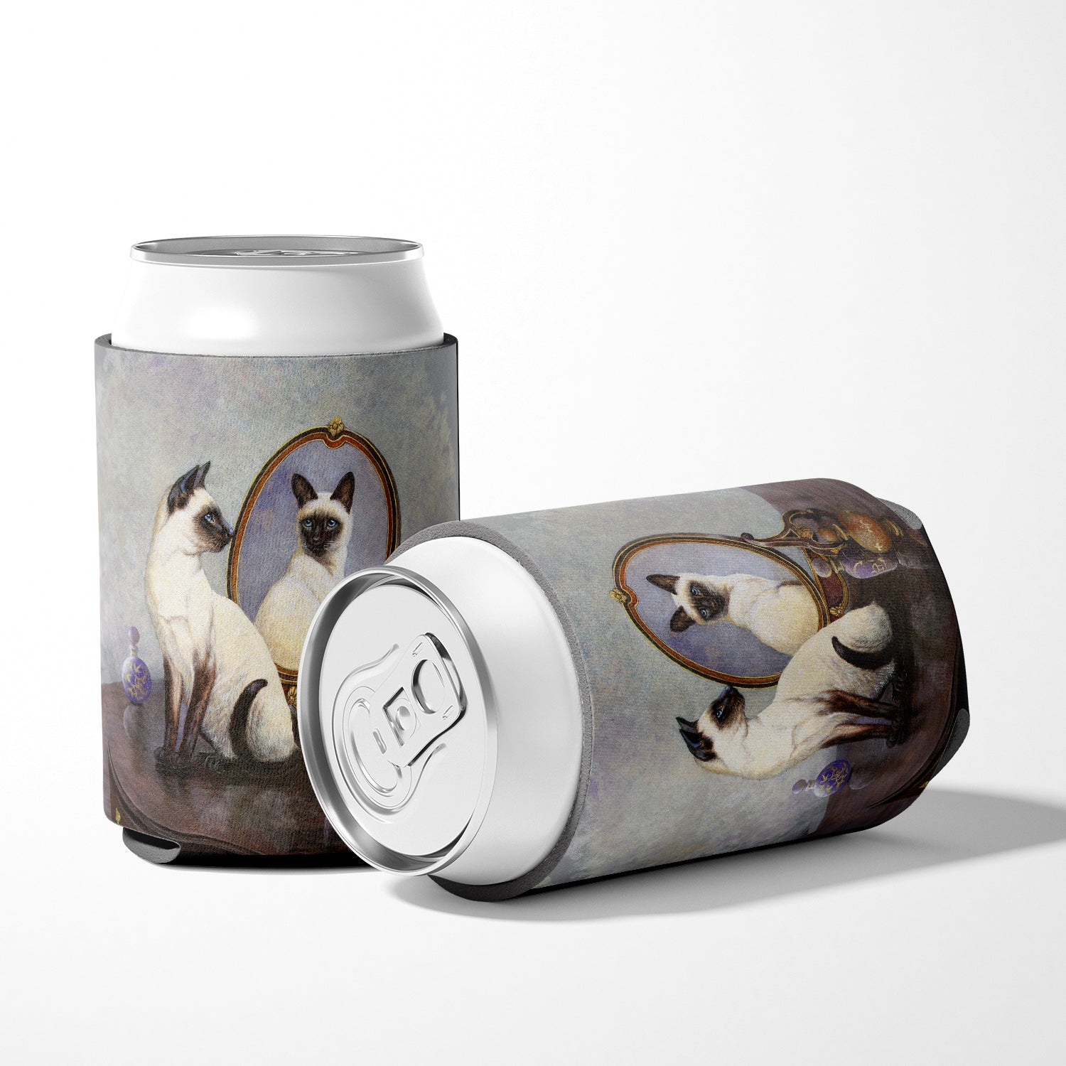 Siamese Reflection by Daphne Baxter Can or Bottle Hugger Cooler Sleeve for Standard 12 oz Cans, Insulated Foam Beer & Soda Can Hugger Reusable