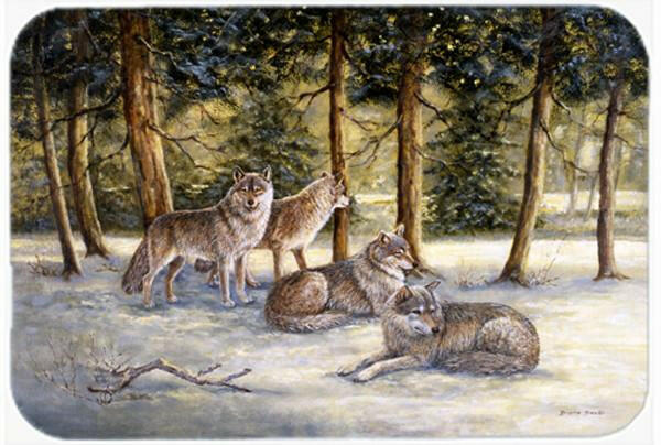 Wolves by Daphne Baxter Cutting Board Tempered Glass Kitchen Cutting Surface, Heat Resistant Chopping, Non-Slip Feet, Food Prep & Serving