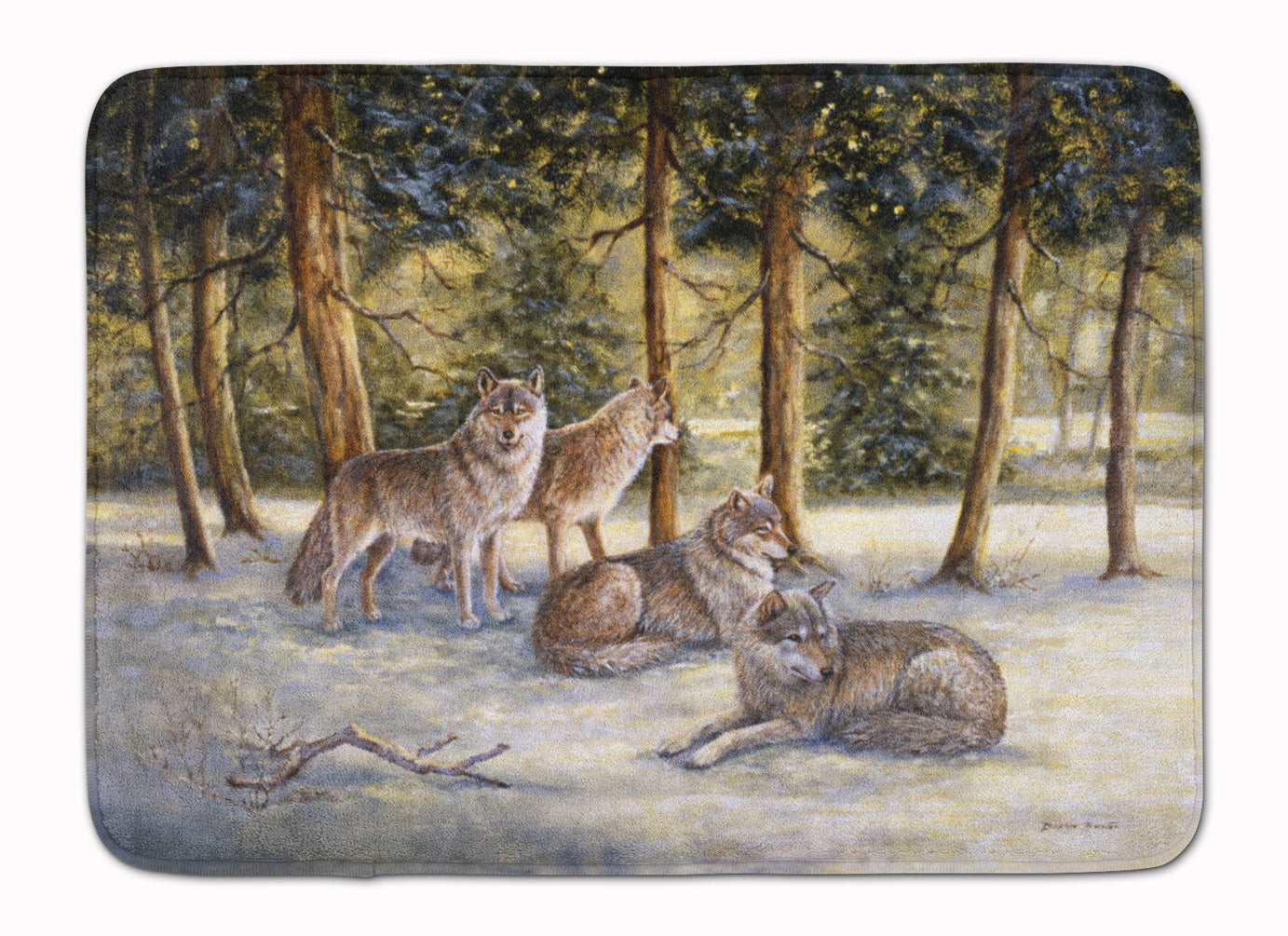Wolves by Daphne Baxter Memory Foam Kitchen Mat Machine Washable Anti-Fatigue Cushion Comfort Bath or Kitchen Rug