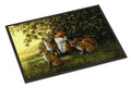 Foxes Resitng under the Tree Doormat Indoor Outdoor 24H X 36W Front Door Mat Rugs for Entryway, Non Slip Washable Low Pile,